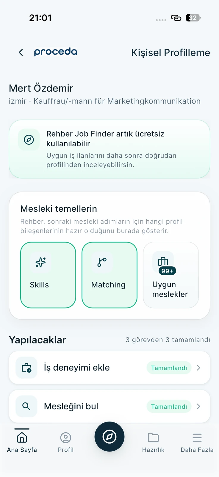 proceda App · Personal Profile